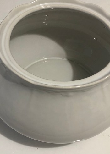 Beyaz Seramik Saklama Kabı#porselen#kulplu#tencere - Görsel 8