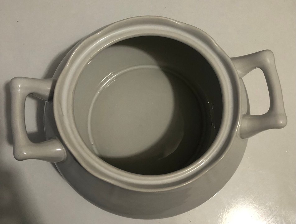 Beyaz Seramik Saklama Kabı#porselen#kulplu#tencere - Görsel 2