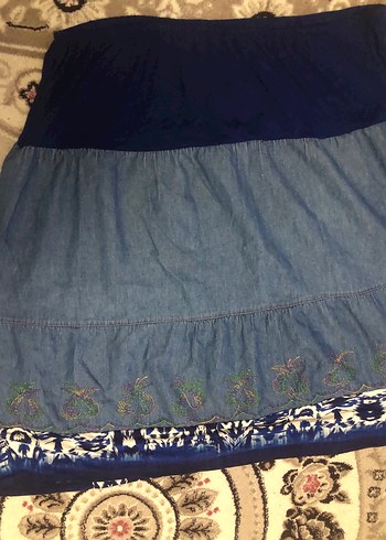 Bohem Renkli Uzun Kot Etek - Görsel 4