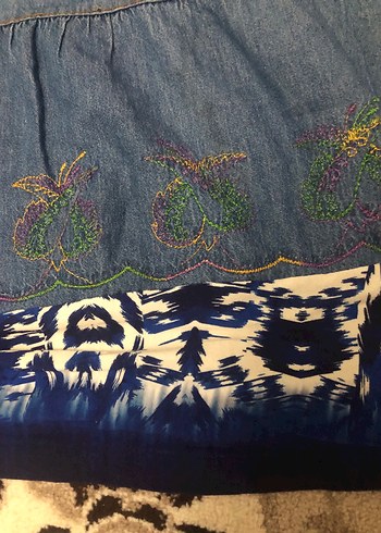 Bohem Renkli Uzun Kot Etek - Görsel 7