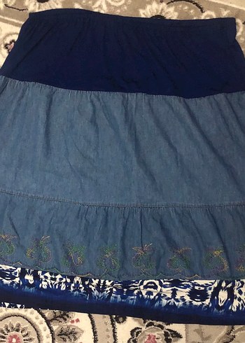 Bohem Renkli Uzun Kot Etek - Görsel 2