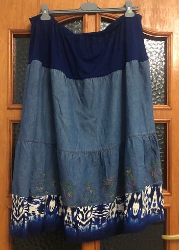 Bohem Renkli Uzun Kot Etek - Görsel 6