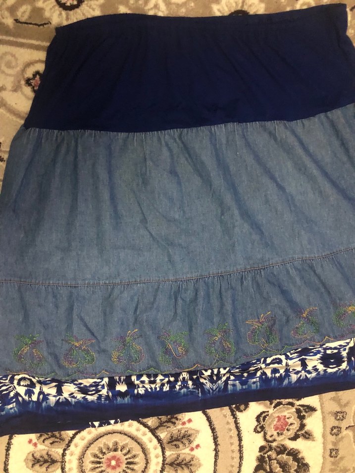 Bohem Renkli Uzun Kot Etek - Görsel 4