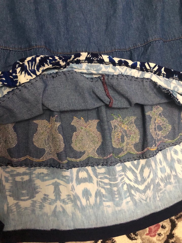 Bohem Renkli Uzun Kot Etek - Görsel 5