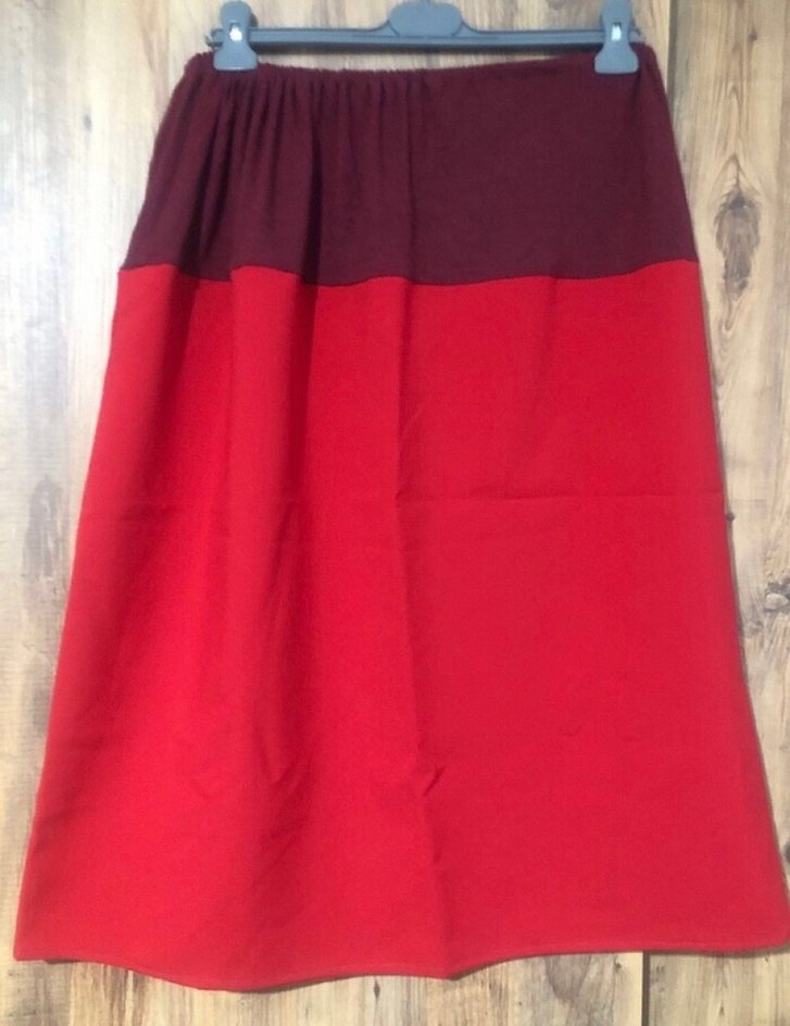 Kadın Kırmızı Midi Salaş Etek - Görsel 3
