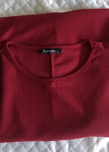 Bordo Kadın Uzun Kollu Fırfırlı Tunik - Görsel 7