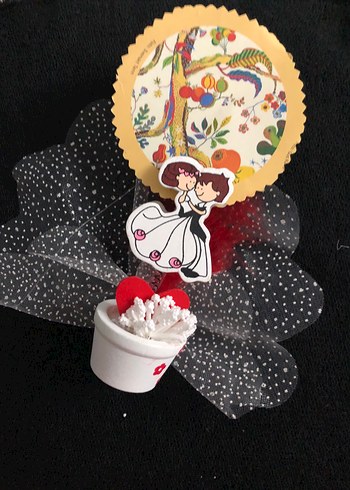 Dantel Detaylı Renkli Vintage Düğün Aksesuarı - Görsel 8