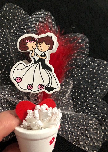 Dantel Detaylı Renkli Vintage Düğün Aksesuarı - Görsel 3