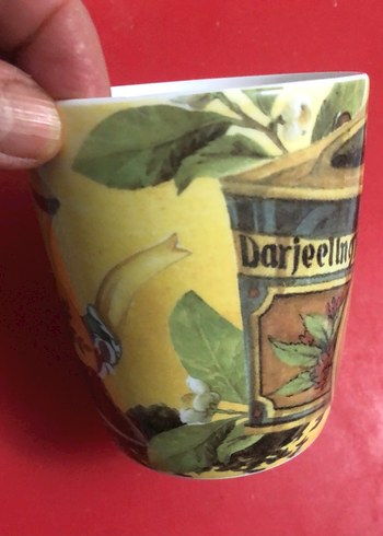 Bordo Darjeeling Çay Desenli Kupa 500 ml porselen - Görsel 2