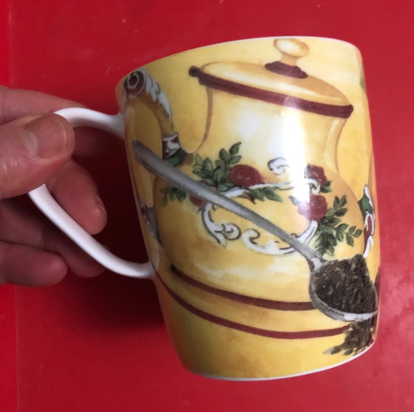 Bordo Darjeeling Çay Desenli Kupa 500 ml porselen - Görsel 4