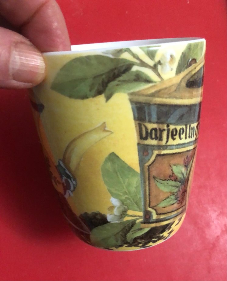 Bordo Darjeeling Çay Desenli Kupa 500 ml porselen - Görsel 2