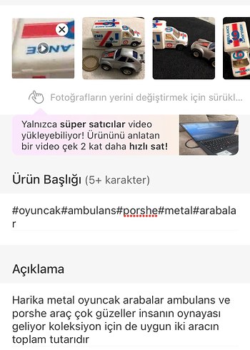 Beyaz Ambulans Oyuncak Araba ve taksi - Görsel 9