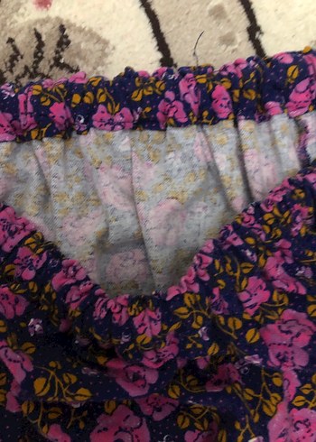 Fuşya Çiçek Desenli Uzun Bohem Etek - Görsel 4