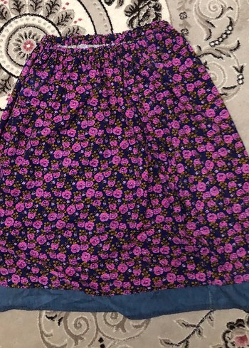 Fuşya Çiçek Desenli Uzun Bohem Etek - Görsel 3