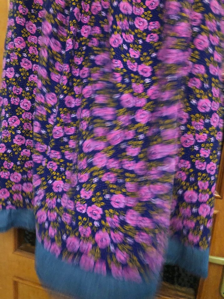 Fuşya Çiçek Desenli Uzun Bohem Etek - Görsel 2