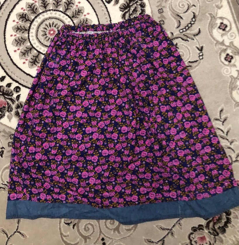 Fuşya Çiçek Desenli Uzun Bohem Etek - Görsel 3