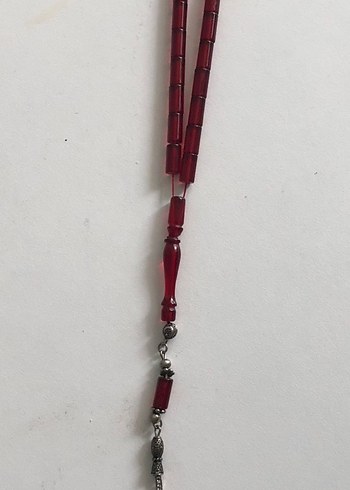 Koyu Kırmızı Bohem ateş kehribar Erkek Tesbih - Görsel 7
