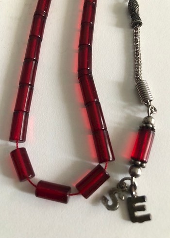 Koyu Kırmızı Bohem ateş kehribar Erkek Tesbih - Görsel 8