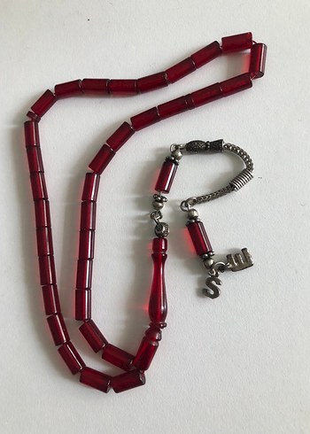 Koyu Kırmızı Bohem ateş kehribar Erkek Tesbih