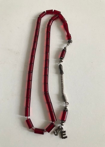 Koyu Kırmızı Bohem ateş kehribar Erkek Tesbih - Görsel 9