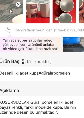 Beyaz Güral#porselen 2 Kupa - Görsel 9