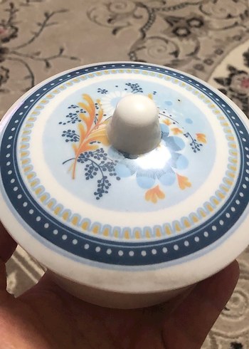 Mavi Çiçek Desenli melamin kase Kapaklı - Görsel 8