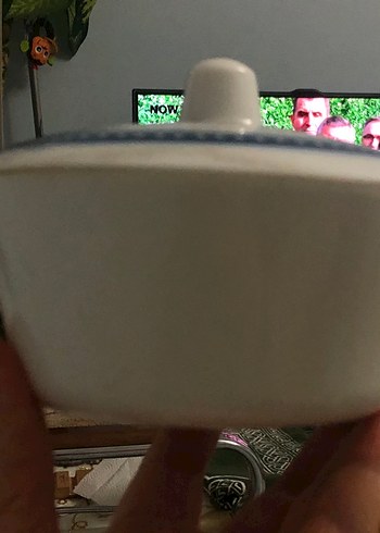 Mavi Çiçek Desenli melamin kase Kapaklı - Görsel 7