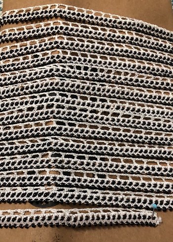 Siyah#inci#boncuklu#tığişi#elemeği#oya#365cm - Görsel 5