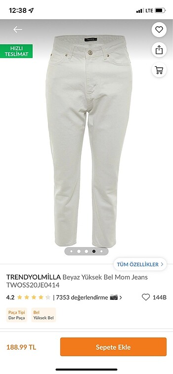 Trendyol & Milla Trendyolmilla beyaz mom jeans