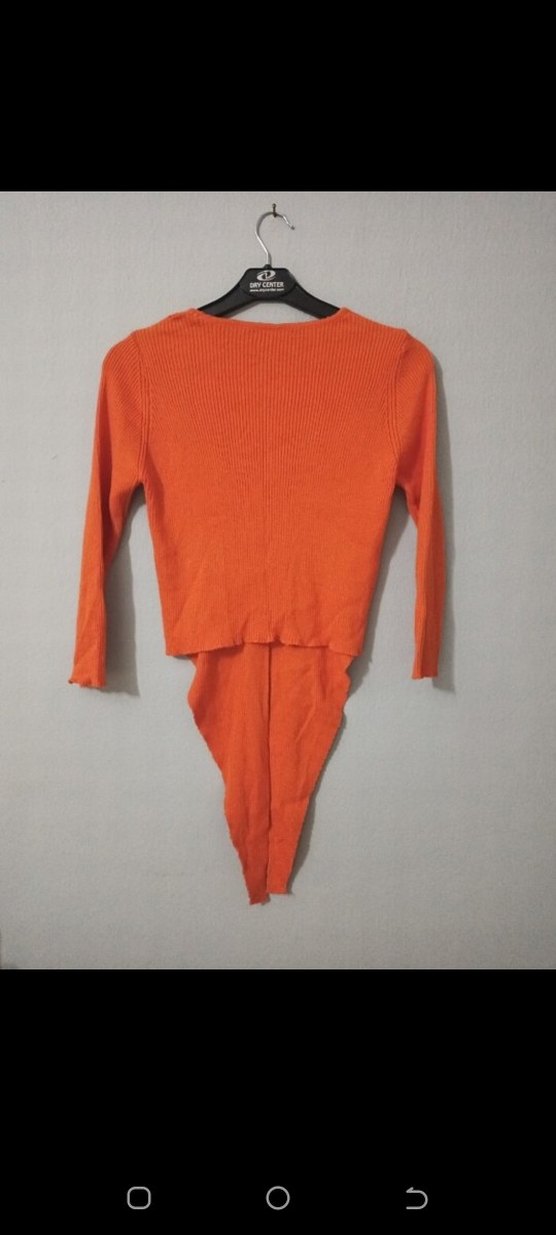 Turuncu, Uzun Kollu Kadın Bluz - Görsel 3