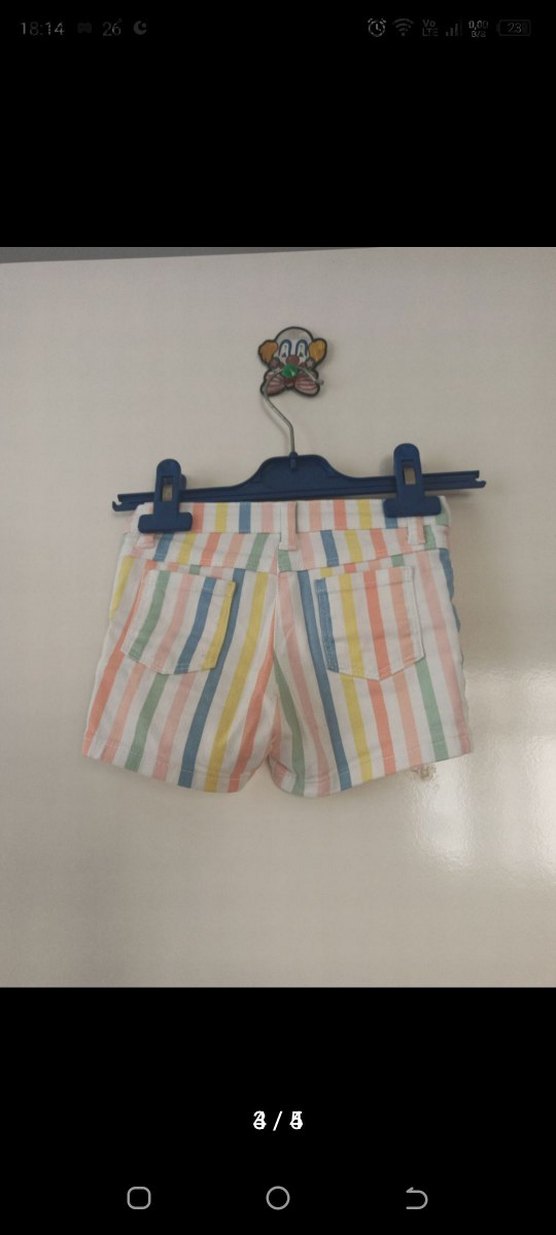 Kız Bebek için Pastel Renkli Düğmeli Şort - Görsel 3