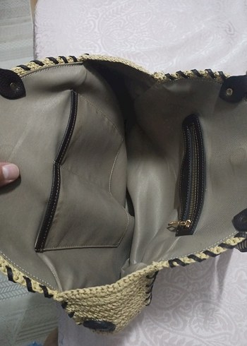 NETWORK Bej Örgü Kadın Çanta - Görsel 6