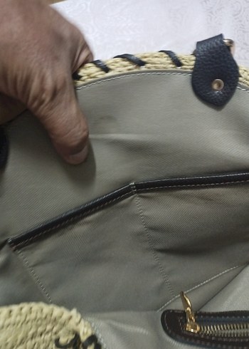 NETWORK Bej Örgü Kadın Çanta - Görsel 5