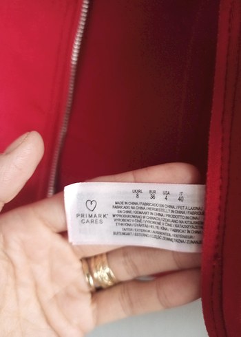 Kadın Parlak Kırmızı Fermuarlı Kadife Ceket - Görsel 9