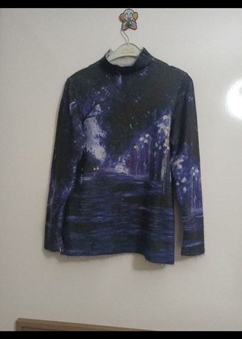 Kadın Lacivert Uzun Kollu Yüksek Yakalı Kazak - Görsel 5