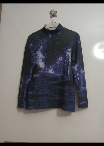 Kadın Lacivert Uzun Kollu Yüksek Yakalı Kazak - Görsel 4