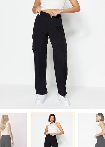 Gri Bol Kesim Kadın Pantolon - Görsel 5