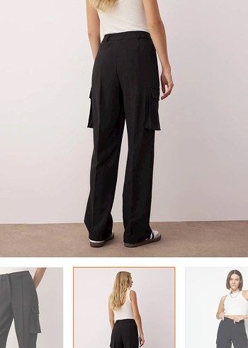 Gri Bol Kesim Kadın Pantolon - Görsel 4