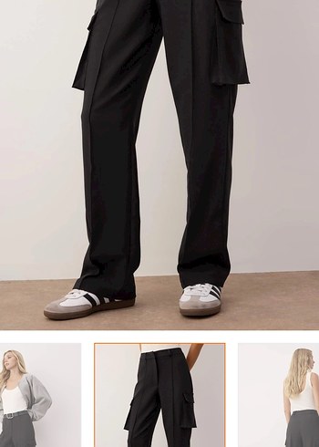 Gri Bol Kesim Kadın Pantolon - Görsel 3