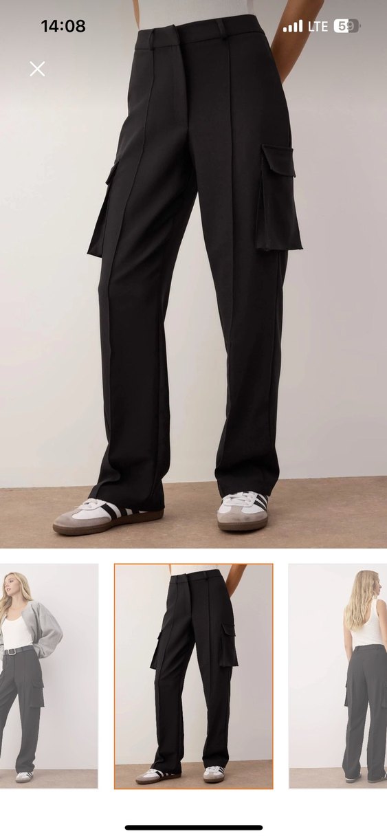 Gri Bol Kesim Kadın Pantolon - Görsel 3