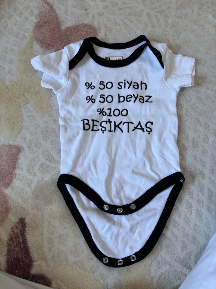 Beşiktaş Baskılı %100 Pamuk Bebek Body - Görsel 4