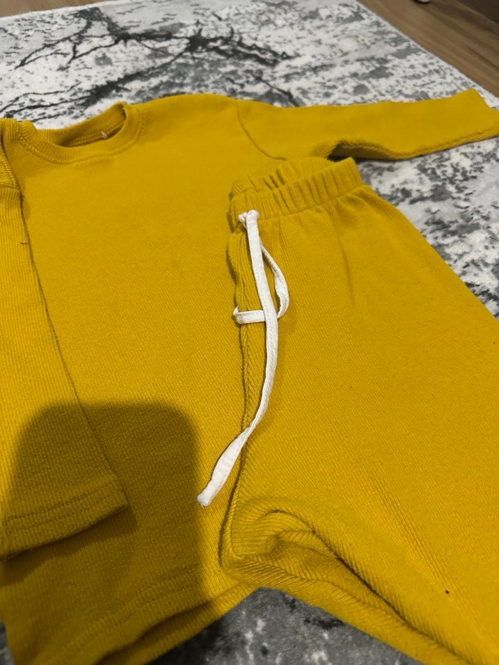 Sarı Bebek Erkek Takım, Uzun Kollu, Pamuklu - Görsel 2