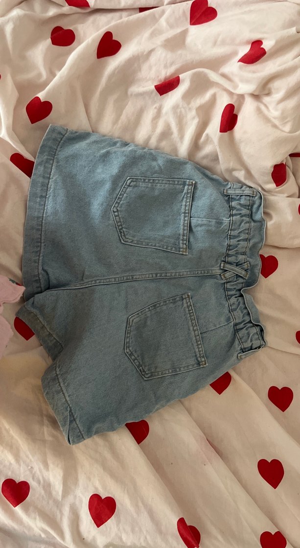 Zara Açık Mavi Yüksek Bel Denim Şort — görsel 5/6