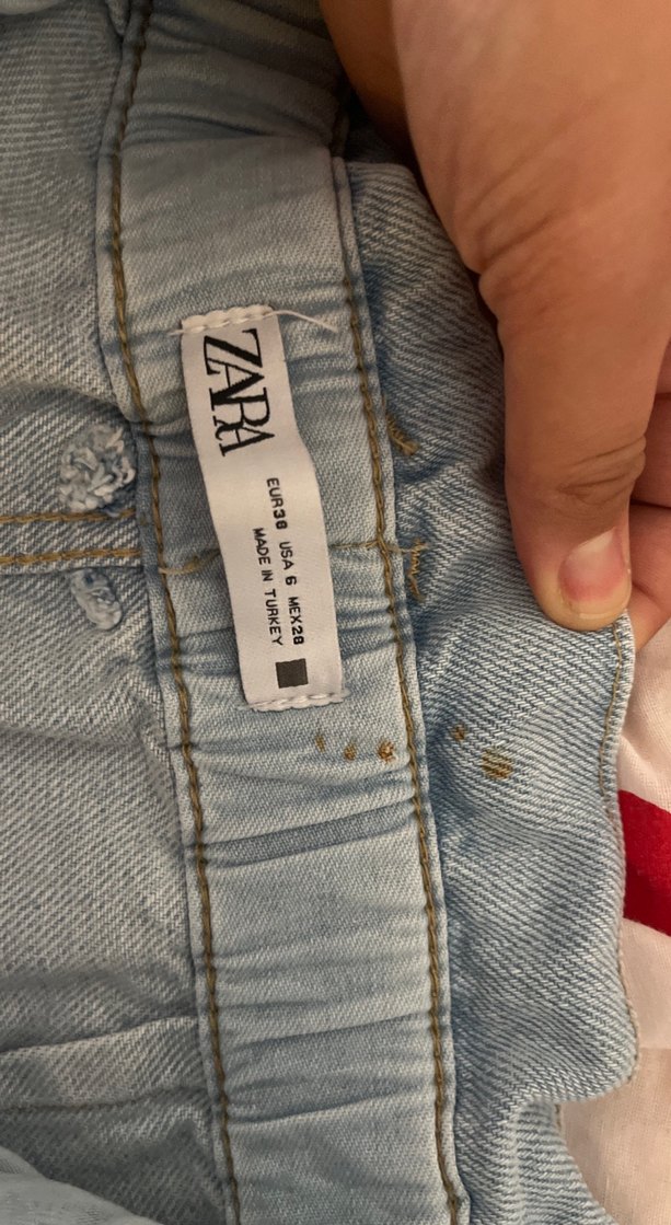 Zara Açık Mavi Yüksek Bel Denim Şort — görsel 4/6