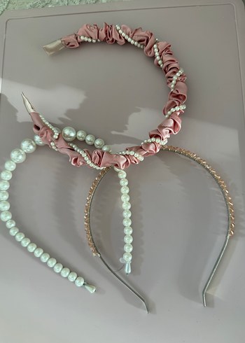 Boncuk Detaylı Pembe Bohem Saç Bandı