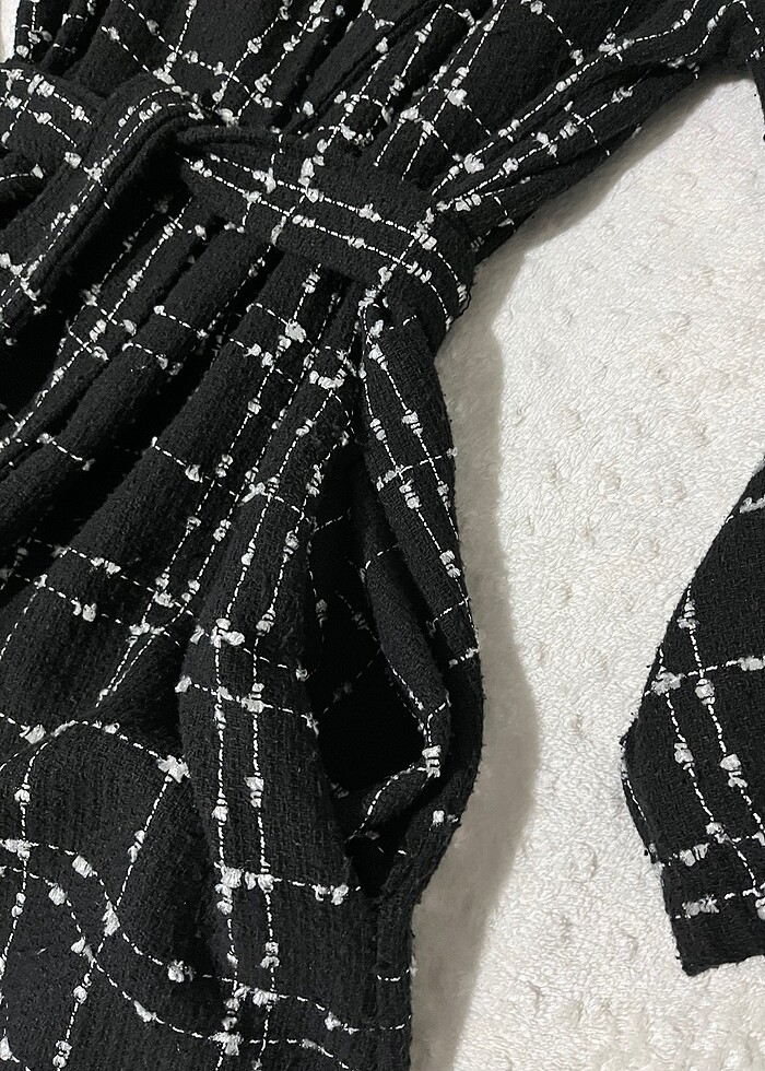 Ceket siyah beyaz kareli - Görsel 3