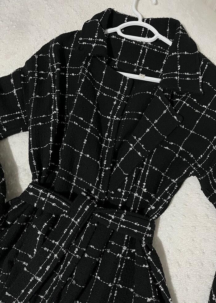 Ceket siyah beyaz kareli - Görsel 4