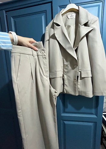 Bej Uzun Kesim Kadın Blazer Ceket - Görsel 6