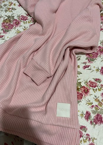 Pembe Uzun Kollu Triko Kadın Kazak - Görsel 3