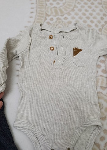 2li ribana fitilli Uzun Kollu Pamuklu Bebek Body - Görsel 3
